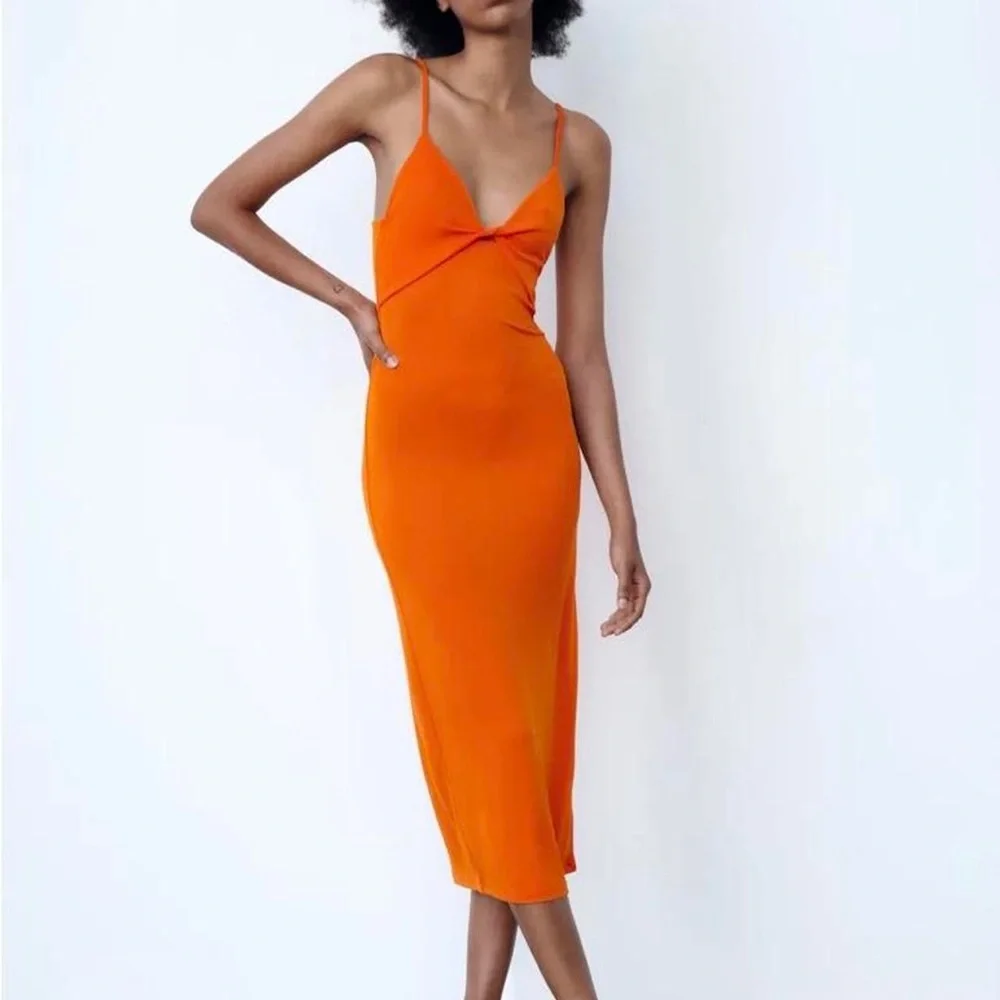 Orange Bodycon Dress - Picture 1 of 9